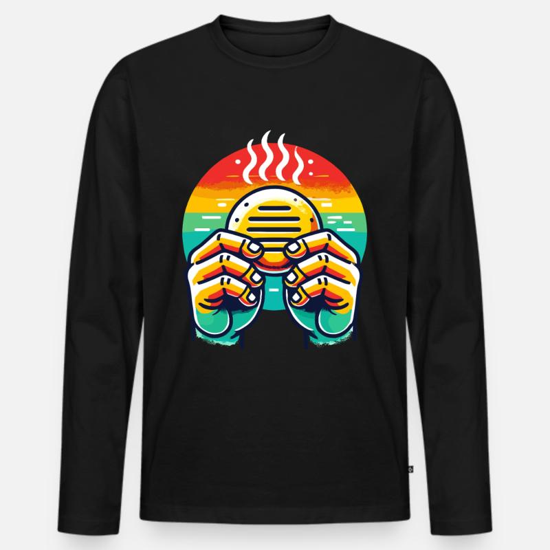 Venezolanische Arepas - Männer Premium Bio Langarmshirt - Schwarz