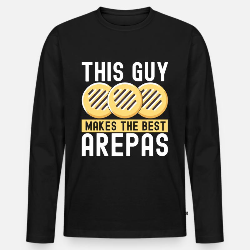 Venezolanische Arepas - Männer Premium Bio Langarmshirt - Schwarz