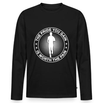 Marathon Pride You Gain The Pain Running Gift - Männer Premium Bio Langarmshirt - Schwarz - Vorne - Nico (187cm)