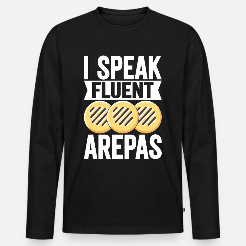 Venezolanische Arepas - Männer Premium Bio Langarmshirt - Schwarz