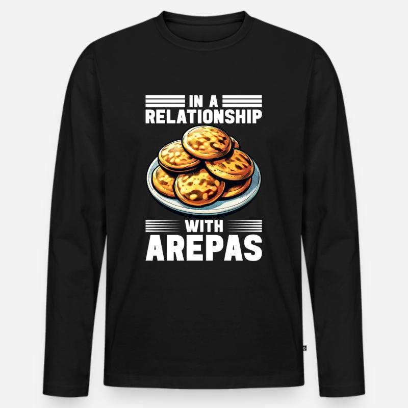Venezolanische Arepas - Männer Premium Bio Langarmshirt - Schwarz