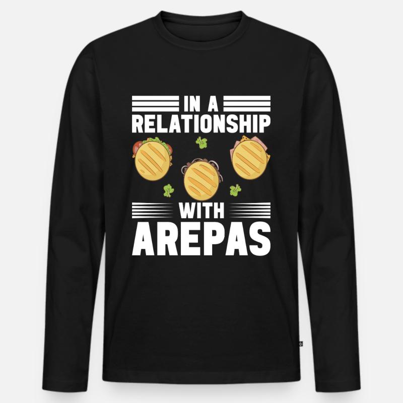 Venezolanische Arepas - Männer Premium Bio Langarmshirt - Schwarz