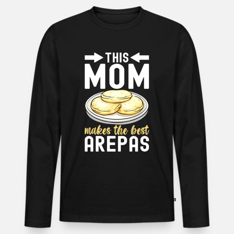 Venezolanische Arepas - Männer Premium Bio Langarmshirt - Schwarz