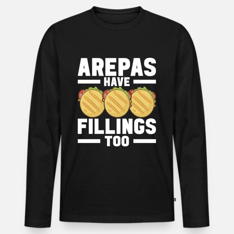 Venezolanische Arepas - Männer Premium Bio Langarmshirt - Schwarz