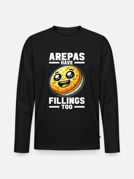 Arepas vénézuélienne - T-shirt manches longues Premium bio Homme - noir