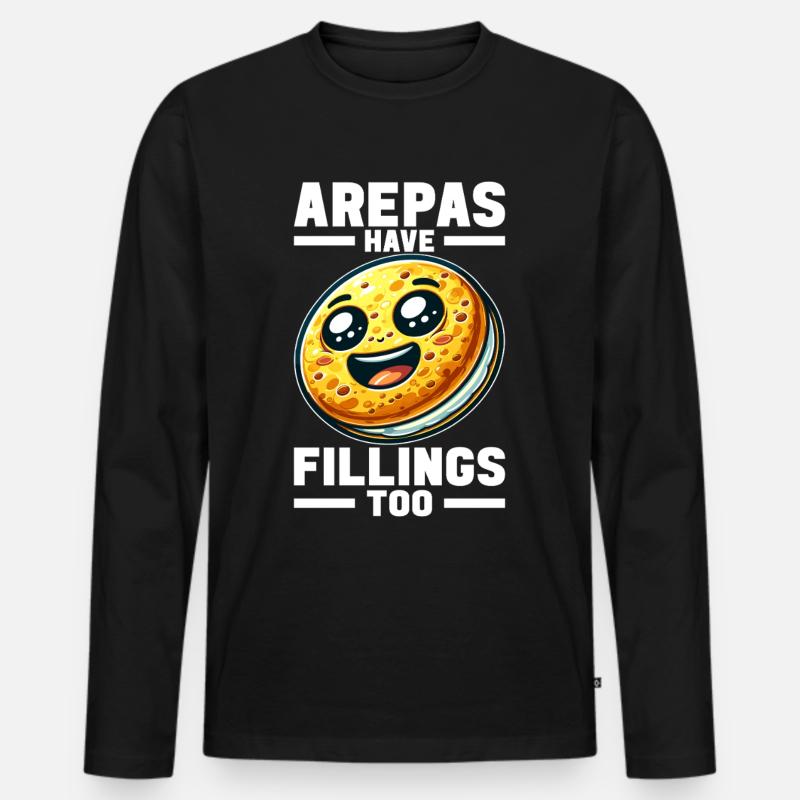 Venezolanische Arepas - Männer Premium Bio Langarmshirt - Schwarz