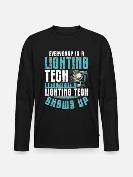Tecnico delle luci Tecnico delle luci Tecnologia delle luci - Maglia a manica lunga ecologica premium da uomo - nero