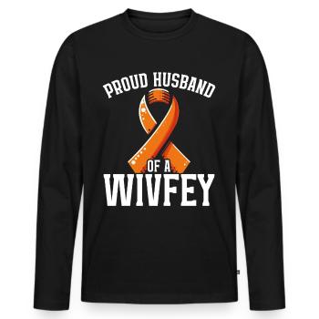 Awareness of Infertility IVF Fertilization - Men's Premium Organic Long Sleeve Shirt - black - Front - Nico (187cm)