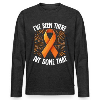 Infertility awareness IVF fertilization - Men's Premium Organic Long Sleeve Shirt - heather anthracite - Front - Nico (187cm)