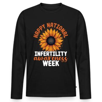 Awareness of Infertility IVF Fertilization - Men's Premium Organic Long Sleeve Shirt - black - Front - Nico (187cm)