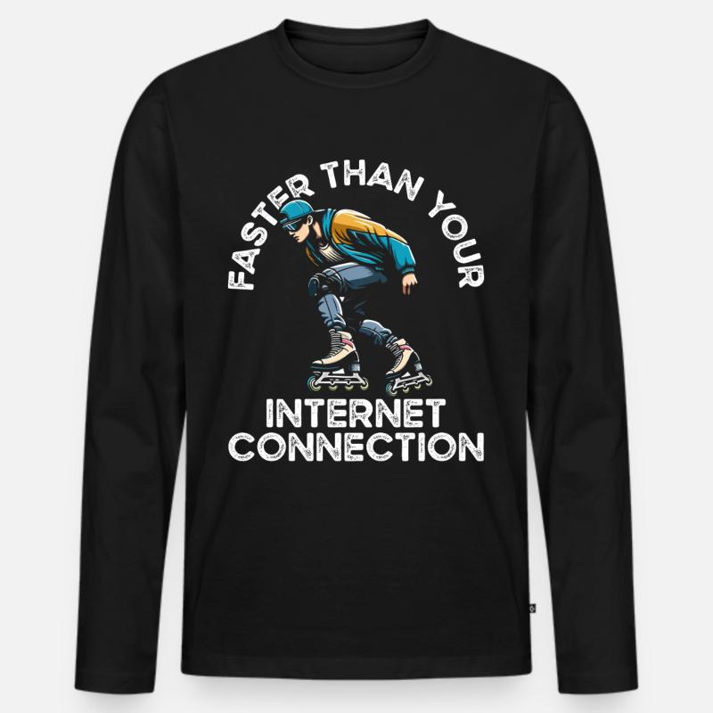 Inline Skating Rollerblading Inline Skates - Männer Premium Bio Langarmshirt - Schwarz