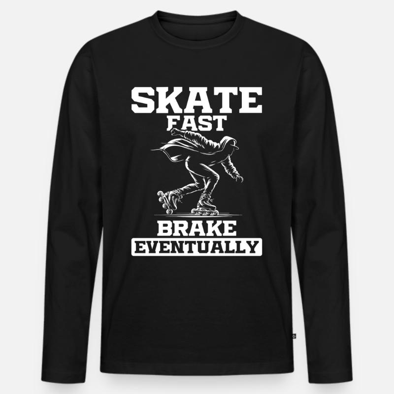 Inline Skating Rollerblading Inline Skates - Männer Premium Bio Langarmshirt - Schwarz