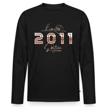 Limited 2011 Edition Retro Geburtstag Geschenk - Männer Premium Bio Langarmshirt - Schwarz - Vorne - Nico (187cm)