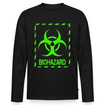 Biohazard Grunge Zombies Apokalypse Horror - Männer Premium Bio Langarmshirt - Schwarz - Vorne - Nico (187cm)