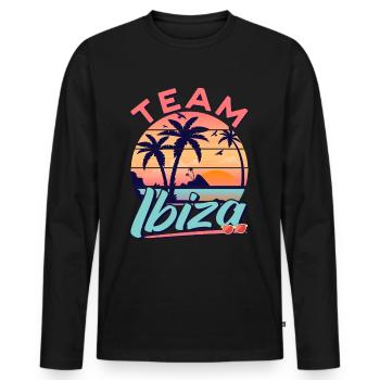 Tenue de fête de vacances Ibiza Équipe Ibiza - T-shirt manches longues Premium bio Homme - noir - Devant - Nico (187cm)