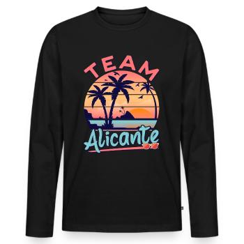 Tenue de fête de Noël Alicante Équipe Alicante - T-shirt manches longues Premium bio Homme - noir - Devant - Nico (187cm)