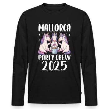 Majorque Party Crew 2025 (Garantie du prix le plus bas) - T-shirt manches longues Premium bio Homme - noir - Devant - Nico (187cm)