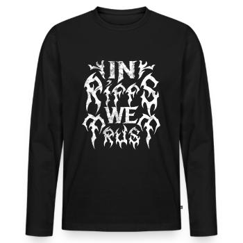 In Riffs we trust - Heavy Metal - Music - Men's Premium Organic Long Sleeve Shirt - black - Front - Nico (187cm)