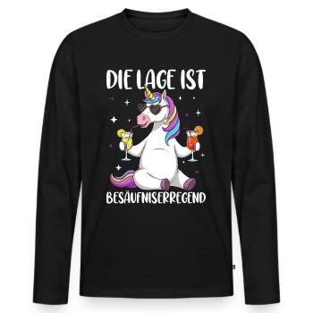 The situation is drunkenness - Men's Premium Organic Long Sleeve Shirt - black - Front - Nico (187cm)