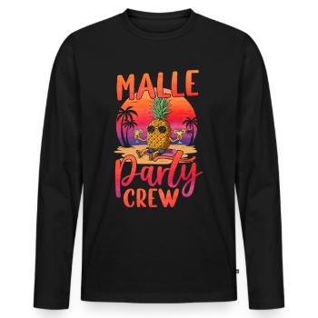 Malle Party Crew - Men's Premium Organic Long Sleeve Shirt - black - Front - Nico (187cm)