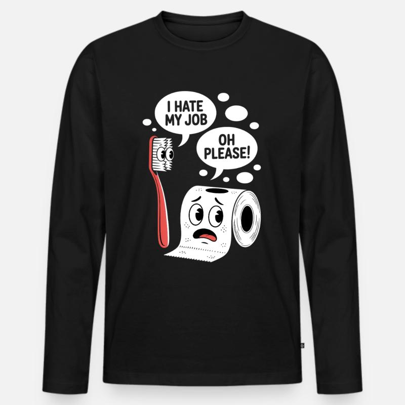 Witziger Comic Spruch Sarkastisch Witzig - Männer Premium Bio Langarmshirt - Schwarz