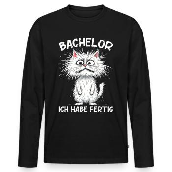 Bachelor Abschluss Absolvent BWL Student Studium - Männer Premium Bio Langarmshirt - Schwarz - Vorne - Nico (187cm)