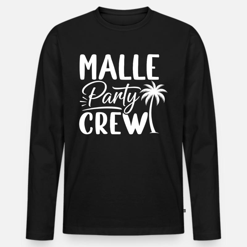 Malle Party Crew - Männer Premium Bio Langarmshirt - Schwarz