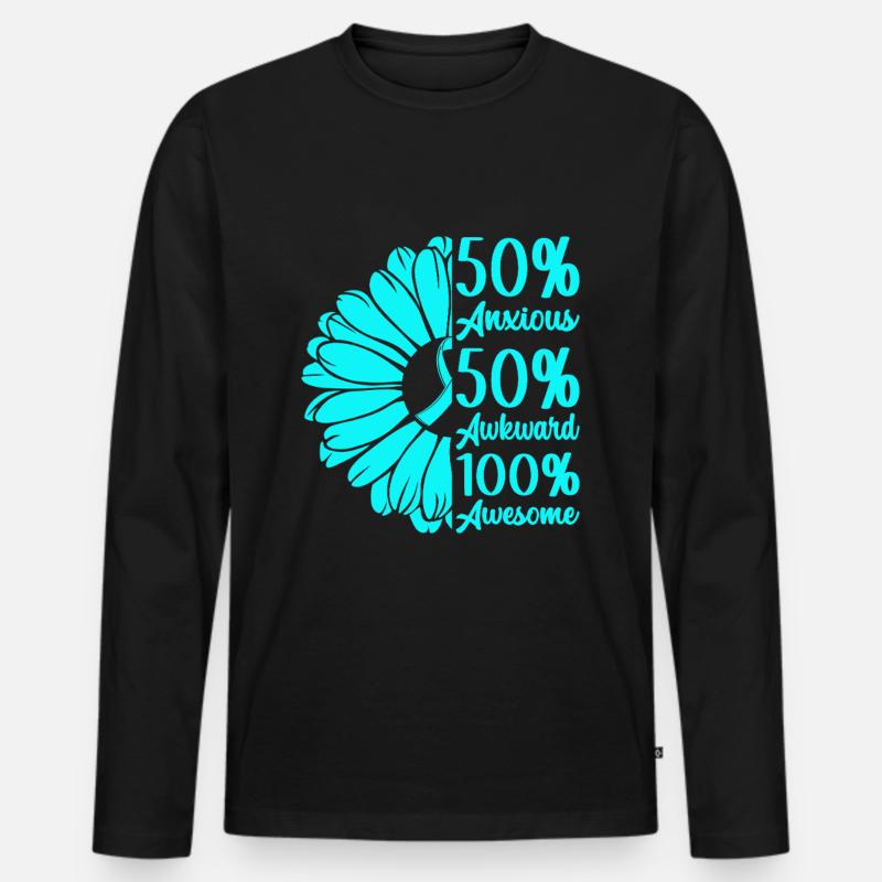 Angststörung Anxiety disorder - Männer Premium Bio Langarmshirt - Schwarz