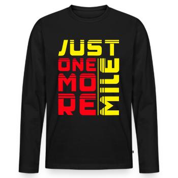 Running Just One More Mile Marathon Runner Gift - Men's Premium Organic Long Sleeve Shirt - black - Front - Nico (187cm)