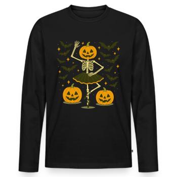 Halloween, Squelette, Ballet Halloween Party - T-shirt manches longues Premium bio Homme - noir - Devant - Nico (187cm)