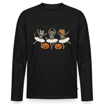 Halloween, Cat, Raccoon, Cypabara, Ballet - Men's Premium Organic Long Sleeve Shirt - black - Front - Nico (187cm)