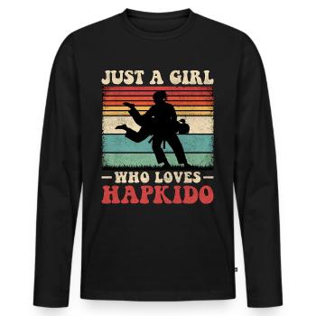 Hapkido Fille - T-shirt manches longues Premium bio Homme - noir - Devant - Nico (187cm)