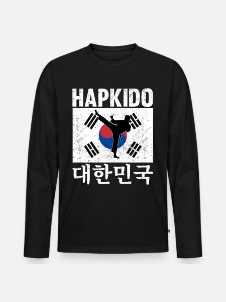 Hapkido Korean Martial Art - Men's Premium Organic Long Sleeve Shirt - black