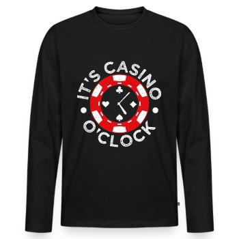 Fan de jeux d’argent C’est Casino O ́Clock Casino - T-shirt manches longues Premium bio Homme - noir - Devant - Nico (187cm)