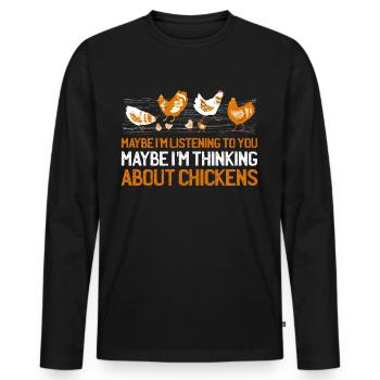 Hühner Huhn Hühnerzüchter - Männer Premium Bio Langarmshirt - Schwarz - Vorne - Nico (187cm)