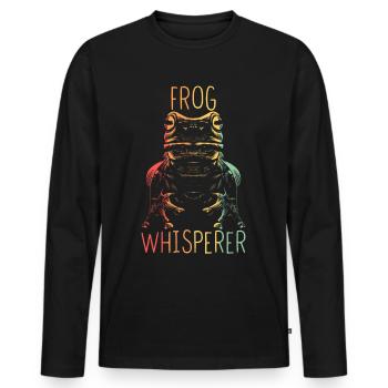 Frog Frog Owner Frog Whisperer - Men's Premium Organic Long Sleeve Shirt - black - Front - Nico (187cm)