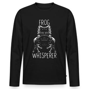 Grenouille Propriétaire Frog Frog Whisperer - T-shirt manches longues Premium bio Homme - noir - Devant - Nico (187cm)