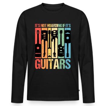 Guitariste Guitariste Guitariste Guitariste Ce n’est pas thésauriser - T-shirt manches longues Premium bio Homme - noir - Devant - Nico (187cm)