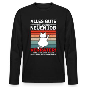 Alles Gute Verräter - Jobwechsel Abschiedsgeschenk - Männer Premium Bio Langarmshirt - Schwarz - Vorne - Nico (187cm)