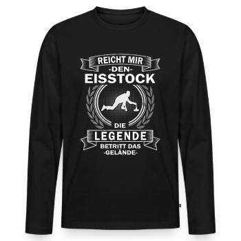 Reicht mir den Eisstock - Stockschießen - Männer Premium Bio Langarmshirt - Schwarz - Vorne - Nico (187cm)