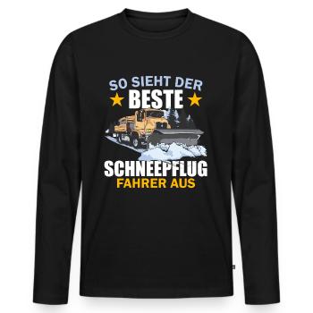 Bester Schneepflugfahrer - Männer Premium Bio Langarmshirt - Schwarz - Vorne - Nico (187cm)