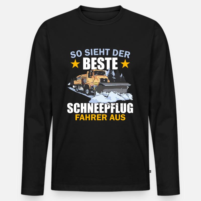 Bester Schneepflugfahrer - Männer Premium Bio Langarmshirt - Schwarz