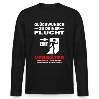 Alles Gute Verräter - Jobwechsel Abschiedsgeschenk - Männer Premium Bio Langarmshirt - Schwarz - Vorne - Nico (187cm)