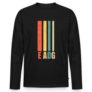 Guitar EADG Bass Bassist Guitar Player - Men's Premium Organic Long Sleeve Shirt - black - Front - Nico (187cm)