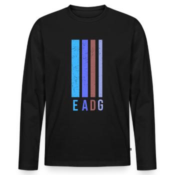 Guitar EADG Bass Bassist Guitar Player - Men's Premium Organic Long Sleeve Shirt - black - Front - Nico (187cm)