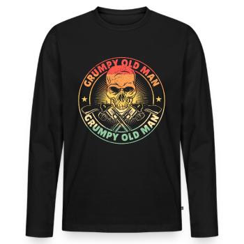 Opa Rentner Grumpy Old Man Mürrisch Großvater - Männer Premium Bio Langarmshirt - Schwarz - Vorne - Nico (187cm)