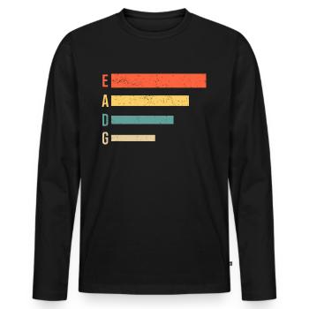 Guitar EADG Bass Bassist Guitar Player - Men's Premium Organic Long Sleeve Shirt - black - Front - Nico (187cm)