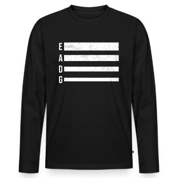 Guitar EADG Bass Bassist Guitar Player - Men's Premium Organic Long Sleeve Shirt - black - Front - Nico (187cm)