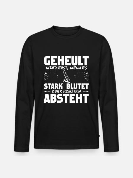 Windsurfer Windurfen Windsurfing Spruch - Männer Premium Bio Langarmshirt - Schwarz