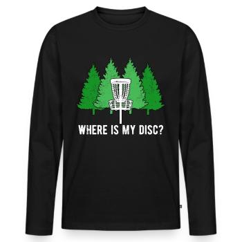 Disc Golf Discgolf - T-shirt manches longues Premium bio Homme - noir - Devant - Nico (187cm)